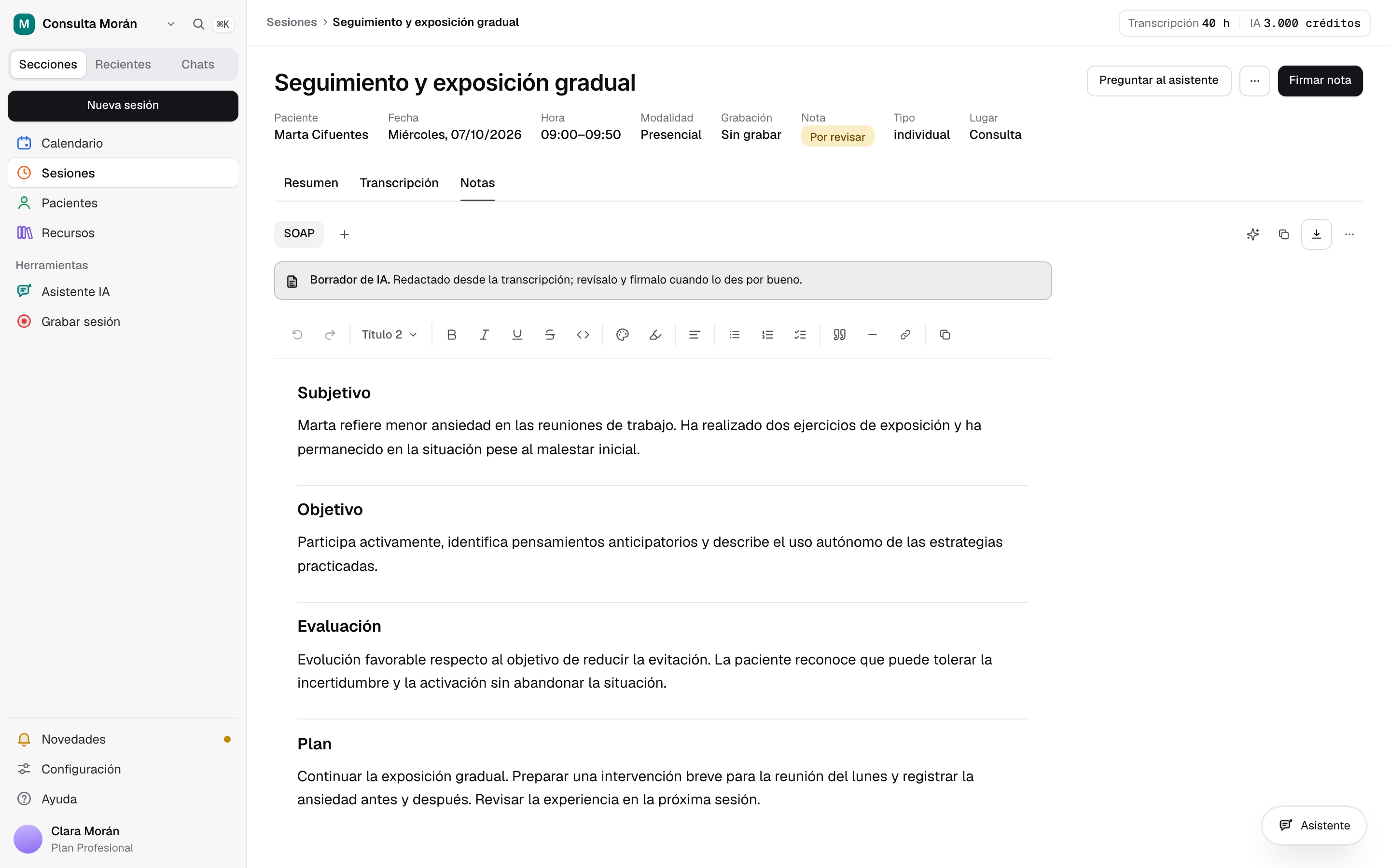 El software que documenta tus sesiones mientras tú escuchas